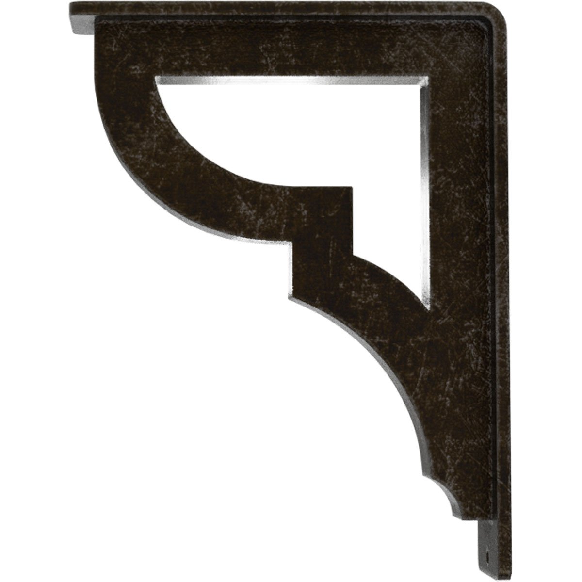 Ekena Millwork Bradford Wrought Iron Bracket, (Triple center brace), Antiqued Warm Silver 2"W x 5 1/2"D x 8"H BKTM02X05X08TBRAWS - alternate 5